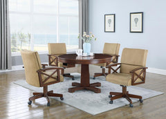 Marietta Brown 5 Pc Game Table Set