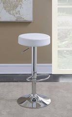 Ramses White Adjustable Bar Stool