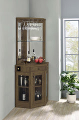Alviso Brown Corner Bar Cabinet