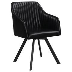 Arika Black Swivel Arm Chair