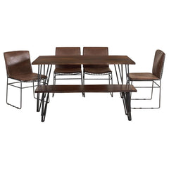 Topeka Brown 6 Pc Dining Set
