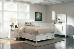 Sandy Beach Ivory Queen Bed 4 Pc Set