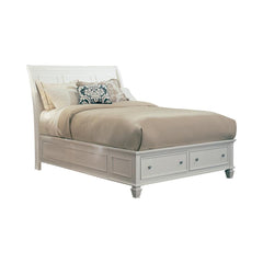 Sandy Beach Ivory Queen Storage Bed