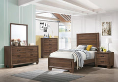 Brandon Brown Twin Bed 5 Pc Set