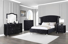 Deanna Black California King Bed 5 Pc Set