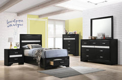 Miranda Black Twin Bed 3 Pc Set