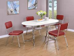 Retro Red 5 Pc Dining Set