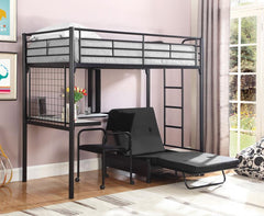 Jenner Black Twin Workstation Loft Bed