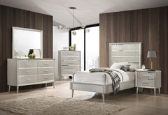 Ramon Silver Twin Bed 4 Pc Set