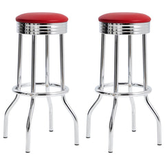 Theodore Red Swivel Bar Stool