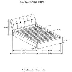 Fenbrook Grey Queen Storage Bed