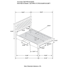 Soledad Grey Queen Storage Bed