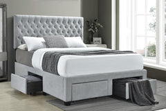 Soledad Grey Eastern King Storage Bed