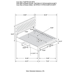 Soledad Grey Eastern King Storage Bed