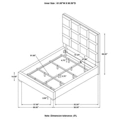 Panes Beige Queen Bed