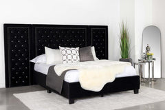 Hailey Black Eastern King Bed W/ Wing Panel