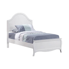 Dominique White Twin Bed 5 Pc Set