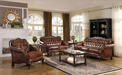 Victoria Brown 3 Pc Sofa Set