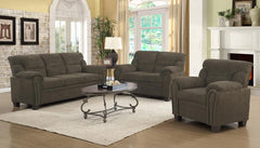 Clementine Brown 3 Pc Sofa Set