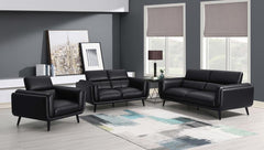 Shania Black 3 Pc Sofa Set