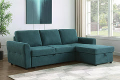 Samantha Blue Sleeper Sectional