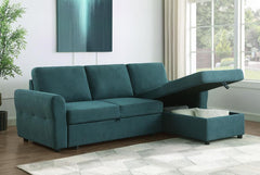 Samantha Blue Sleeper Sectional