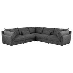Sasha Black 5 Pc Sectional