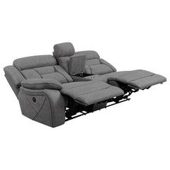 Higgins Grey Laf Power Loveseat