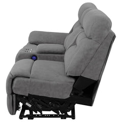 Higgins Grey Laf Power Loveseat