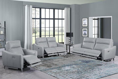 Derek Grey 3 Pc Power Sofa Set