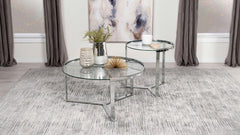 Delia Silver 2 Pc Nesting Coffee Table
