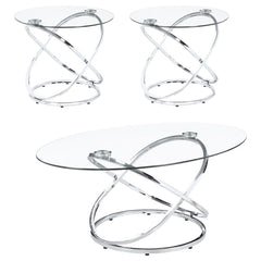 Warren Silver 3 Pc Coffee Table Set