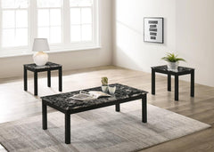 Darius Black 3 Pc Coffee Table Set