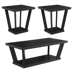 Aminta Black 3 Pc Coffee Table Set