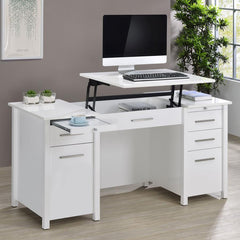 Dylan White Lift Top Computer Desk