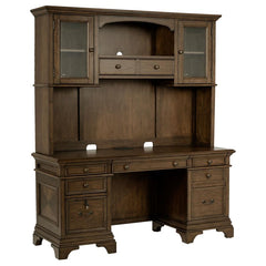 Hartshill Brown Credenza Desk W/ Hutch