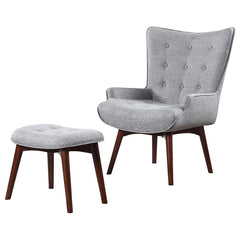 Willow Grey Accent Chair W/ Ottoman