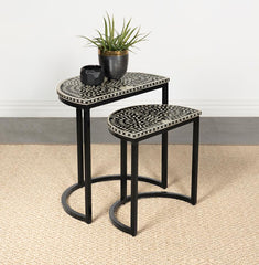 Zakiya Black 2 Pc Nesting Table
