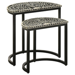 Zakiya Black 2 Pc Nesting Table