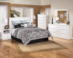 Bostwick Shoals Queen/Full Panel Headboard Bed with Mirrored Dresser, Chest and 2 Nightstands