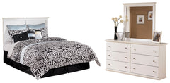 Bostwick Shoals Queen/Full Panel Headboard Bed with Mirrored Dresser - PKG002733