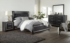 Kaydell Queen Upholstered Panel Bed with Dresser - PKG002807