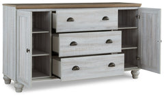 Haven Bay Queen Panel Storage Bed with Mirrored Dresser, Chest and 2 Nightstands