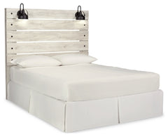 Cambeck Twin Panel Headboard Bed with Mirrored Dresser, Chest and Nightstand