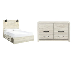Cambeck Twin Panel Bed with 2 Storage Drawers with Dresser