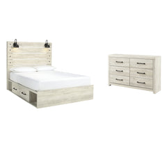 Cambeck Twin Panel Bed with 4 Storage Drawers with Dresser