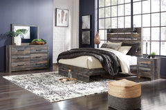 Drystan Full Panel Bed with Mirrored Dresser and Chest