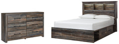 Drystan Queen Bookcase Bed with 2 Storage Drawers with Dresser - PKG003210