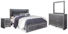 Lodanna Queen Panel Bed with Mirrored Dresser and Nightstand