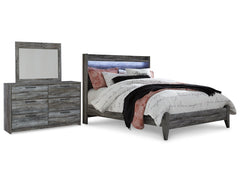 Baystorm Queen Panel Bed with Mirrored Dresser - PKG014538